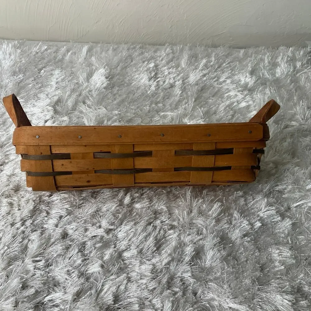 VTG Longaberger 1992 Heartland Bakery Cracker Basket Leather Handles NO Liner
